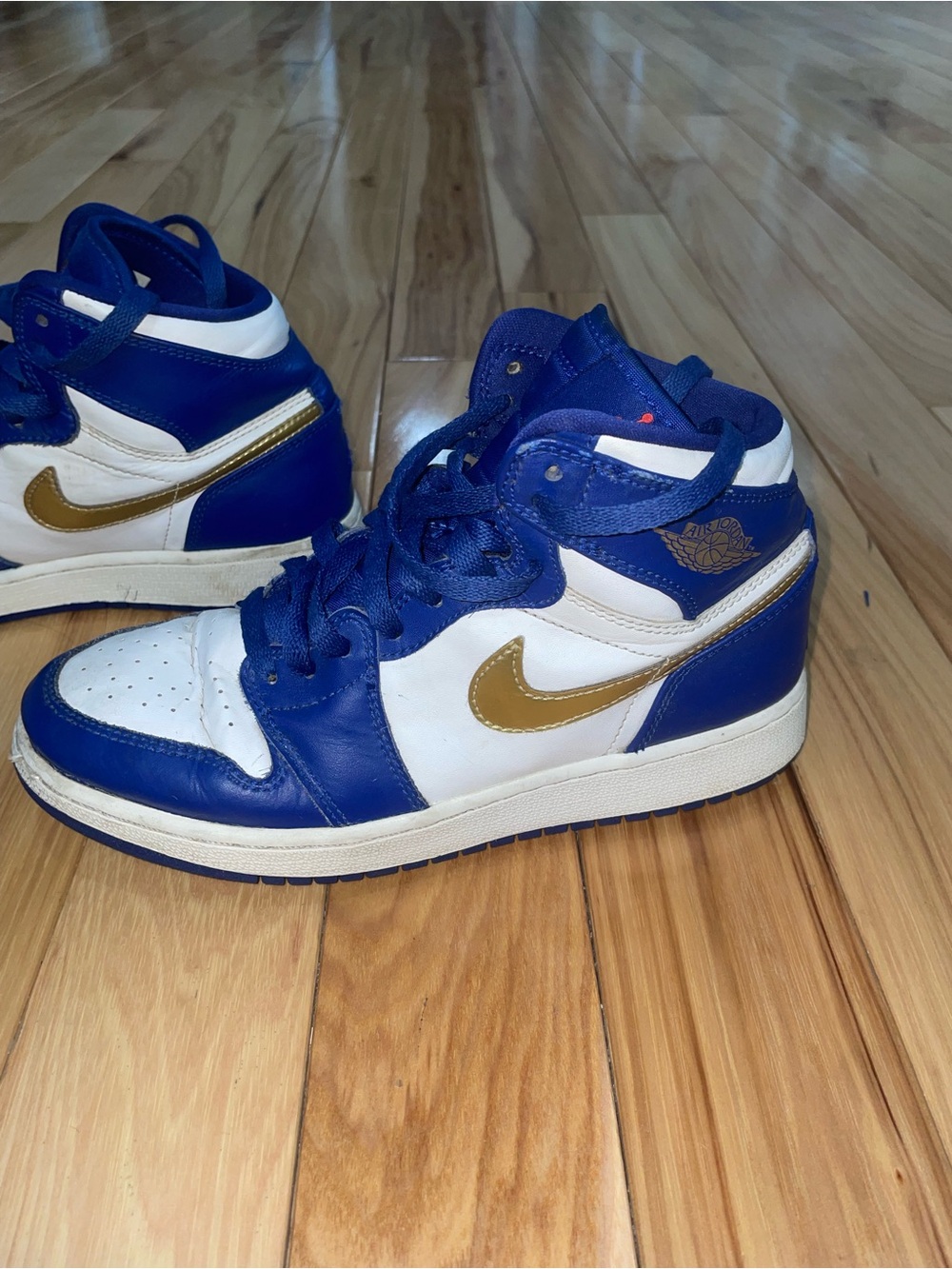 Nike Air Jordan 1 High - White, Royal Blue & Gold